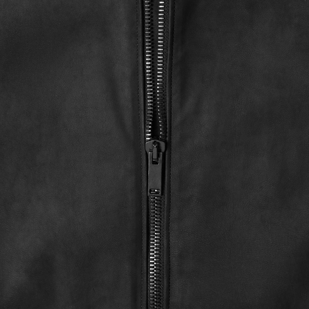 Men's Racer Jacket In Black Matte Leather - Thursday Boot Company